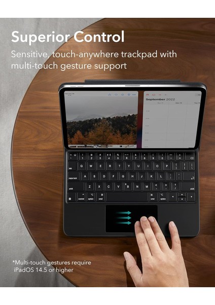 Apple İpad 11.Nesil A16 2025/ 10. Nesil 10.9 Inç Magic Klavye Keyboard Touchpad Akıllı Işıklı Q Klavyeli Kılıf Manyetik