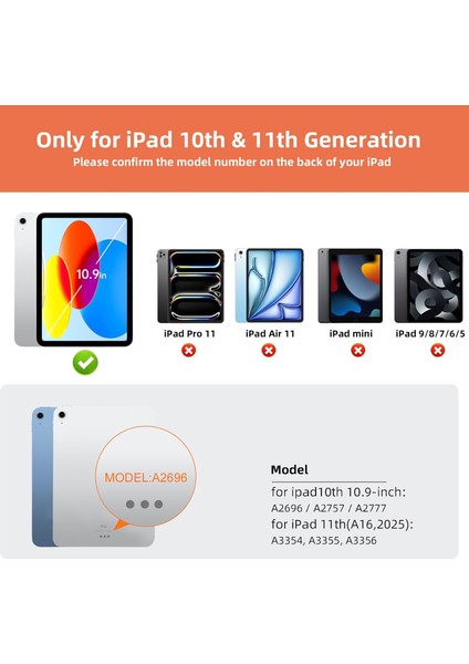 Apple İpad 11.Nesil A16 2025/ 10. Nesil 10.9 Inç Magic Klavye Keyboard Touchpad Akıllı Işıklı Q Klavyeli Kılıf Manyetik