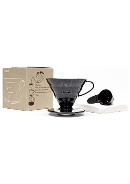V60 02 Plastik Dripper ve 40’lı Filtre Kağıdı Seti, Siyah Şeffaf fiyatları