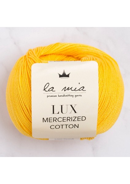 La Mia Lux Mercerized Cotton Koyu Sarısı El Örgü Ipi - 181 - 33754