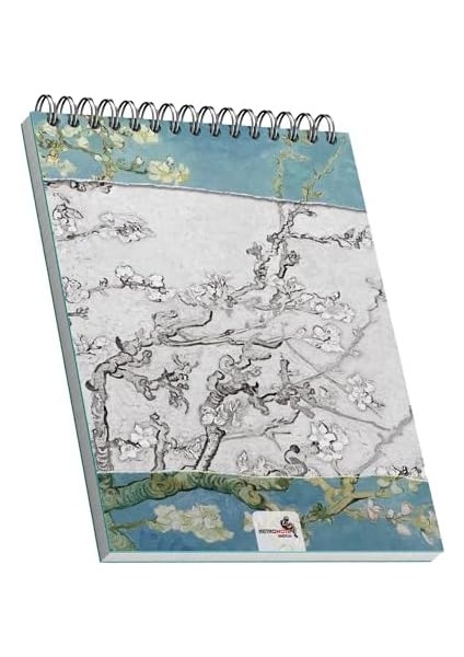 Almond, Van Gogh 1890, A4 Eskiz Defter Iı, Çizgisiz, 50 Sayfa, 100 Gram, Beyaz Renk, Spiralli, modelleri