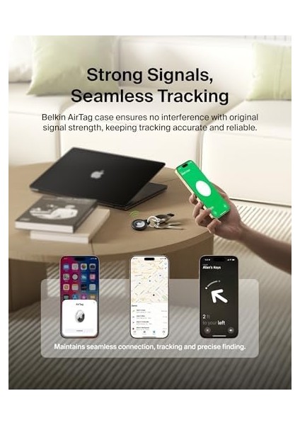 Airtag Için Anahtarlıklı Secure Holder - Siyah modelleri