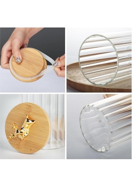 Cam Saklama Kavanozu Seti, 5 Parça, Bambu Kapaklı, 1200ML/950ML/630ML, Mutfak Gıda Saklama Kabı fiyatları