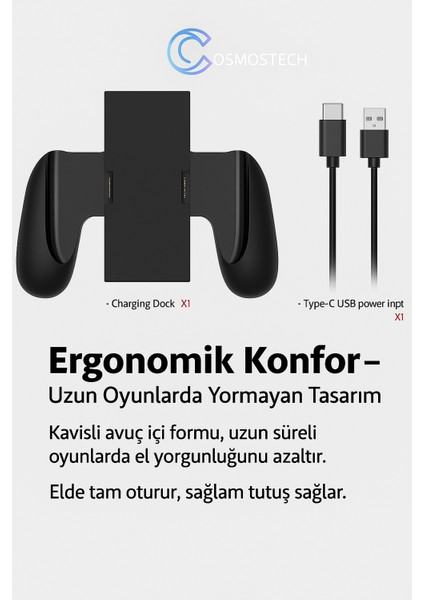 Switch 2 Joy-Con Şarjlı Grip – Taşınabilir Controller Charging Gamepad fiyatları