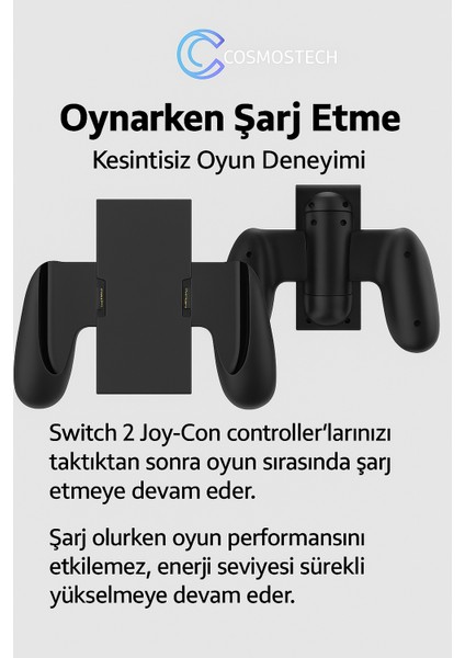 Switch 2 Joy-Con Şarjlı Grip – Taşınabilir Controller Charging Gamepad fırsatları