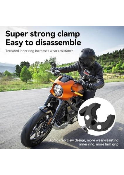 Motosiklet Gidonu Bisiklet Montaj Kelepçeleri Için Hero 13 12 11 10 9 Djı Osmo Action 5 Pro 4 3,360° Çift Top Başlı Kelepçe Tutucu 1/4-20 mm Kamera ve Telefon Için Adaptör modelleri