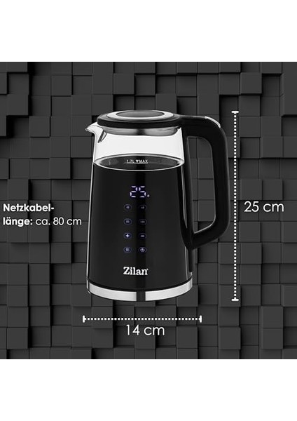 Ayarlı Cam Su Isıtıcısı 1,7 L (40 °c Ila 100 °c) - Bakım Fonksiyonu - Seçimli LED Ekran - 2200 W -%100 Bpa Içermez modelleri