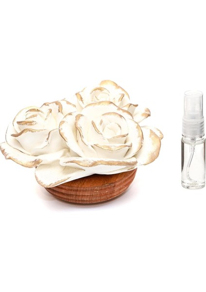 Detaylı Vanilya Kokulu Büyük Seramik Gül