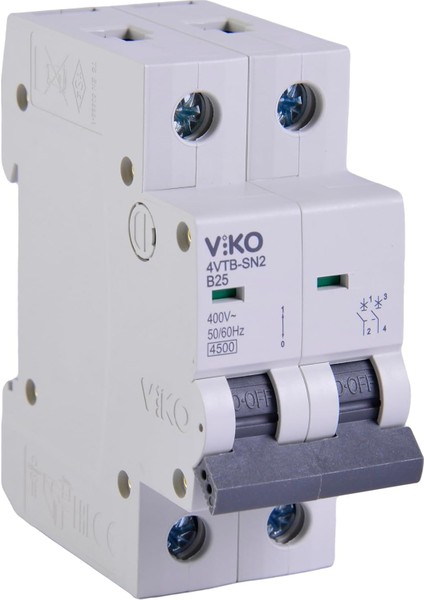 4VTB-2B25 Otomatik Sigorta 4,5ka B Tipi 2 Kutup 25A