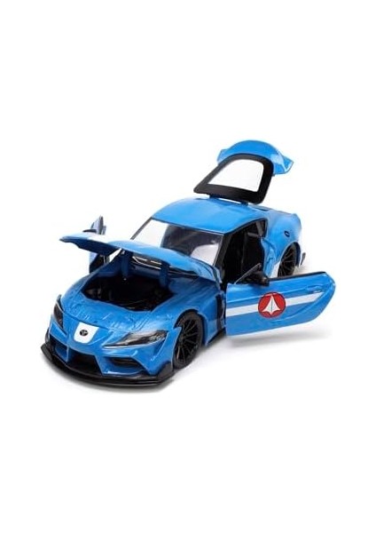 253255051,, Die-Cast (Metal), Supra, Serbest Tekerlek, Açılabilen Parçalar (Kapı, Kaput ve Gövde), Max Sterling Figürü, 1:24, 20 cm fiyatları