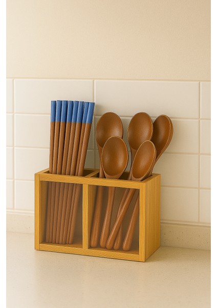 Bambu Kaşıklık Kutusu – 5x13 cm Doğal Mutfak Düzenleyici ve Servis Kutusu indirimleri