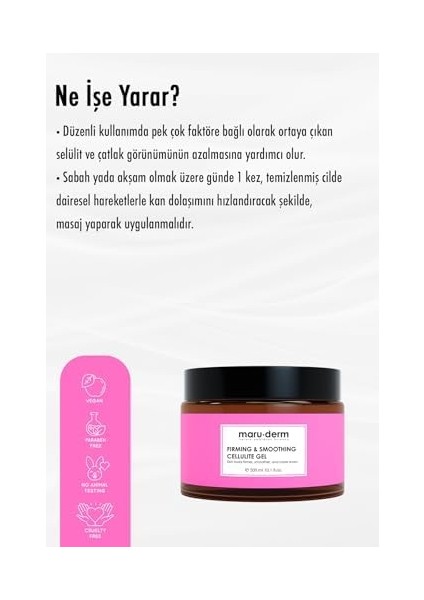 Maru.derm Sıkılaştırıcı Selülit Kremi 300 ml modelleri