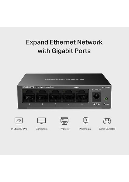 MS105GS, 5-Port Gigabit Desktop Switch fiyatları