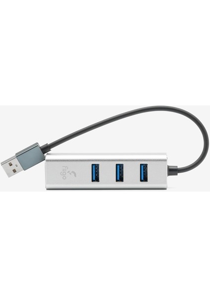 USB To Lan ve 3x USB Alüminyum Adaptör Gümüş
