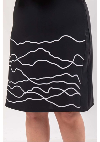 Kadın Büyük Beden 1111083 Baskılı Elbise Siyah fırsatları