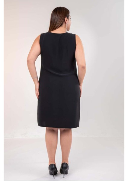 Kadın Büyük Beden 1111083 Baskılı Elbise Siyah indirimleri