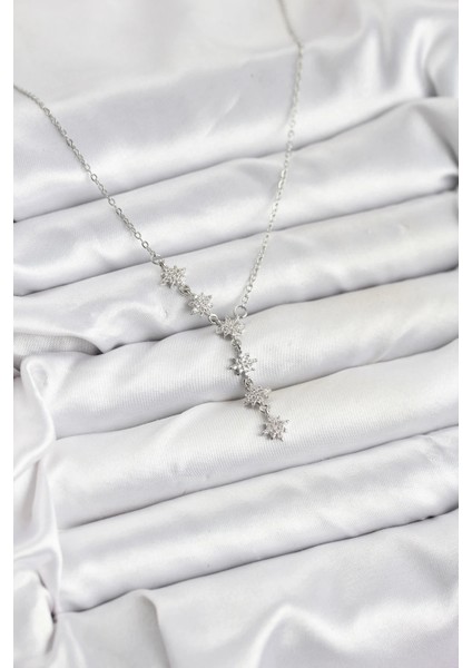 316L Çelik Zincir Gümüş Renk Kutup Yıldızı Model Kadın Kolye