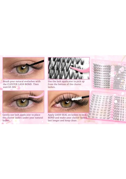 Takma Kirpik Seti Yapıştırıcı, Sabitleyici, Cımbız ve Kirpik Fırçasıyla 200 Adet Kirpik Tutamı fırsatları