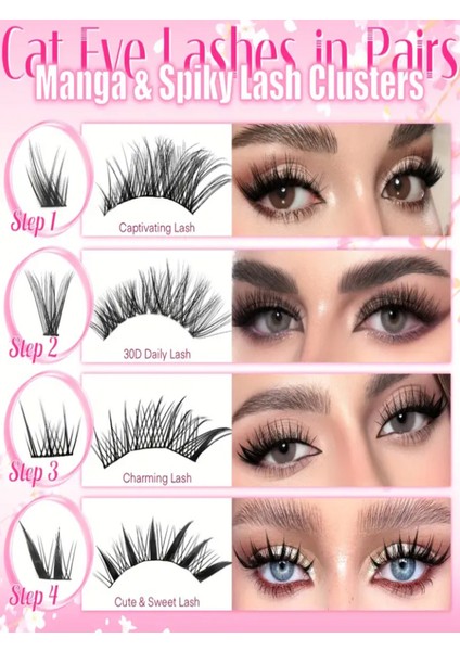 Takma Kirpik Seti Yapıştırıcı, Sabitleyici, Cımbız ve Kirpik Fırçasıyla 200 Adet Kirpik Tutamı indirimleri