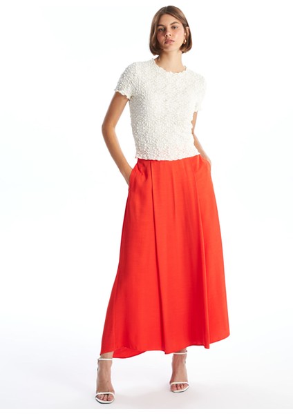 Yeni Sezon Beli Fermuarlı Düz A Kesim Kadın Etek