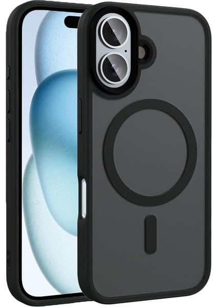 ile Uyumlu 16 Kılıf Mat Arka Yüzey Şarj Özellikli Flet M-Safe Kapak Siyah