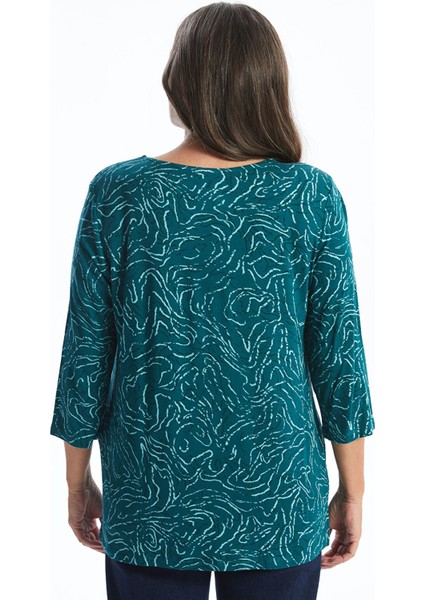 Yeni Sezon Bisiklet Yaka Desenli Kadın Bluz fırsatları