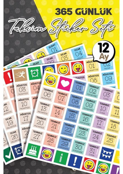 365 Günlük 2026 Takvimi Sticker Seti Planlayıcı Sticker To Do LIST-T1520 modelleri