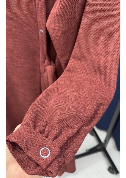 Bağlamalı Çıtçıt Ferace Detaylı Şönil Ferace - Kiremit fiyatları