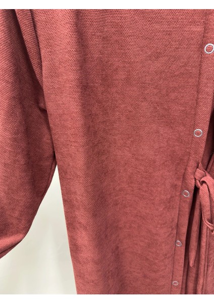 Bağlamalı Çıtçıt Ferace Detaylı Şönil Ferace - Kiremit modelleri