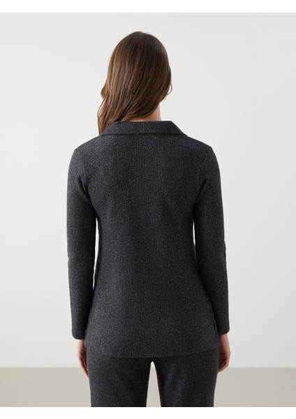 Yeni Sezon Polo Yaka Parlak Görünümlü Kadın Sweatshirt fırsatları