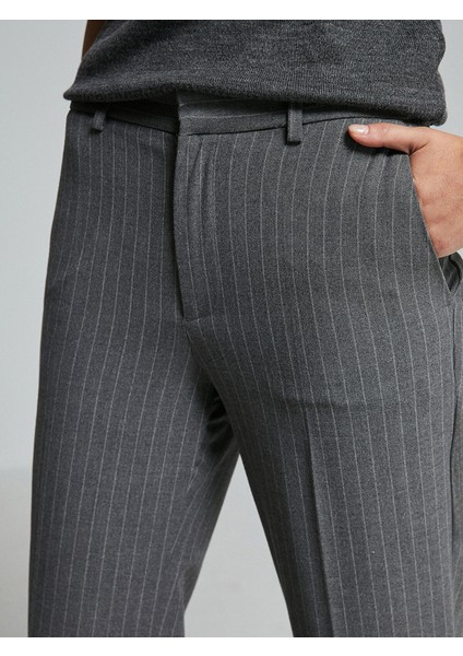 Yeni Sezon Dar Fit Çizgili Kadın Pantolon modelleri