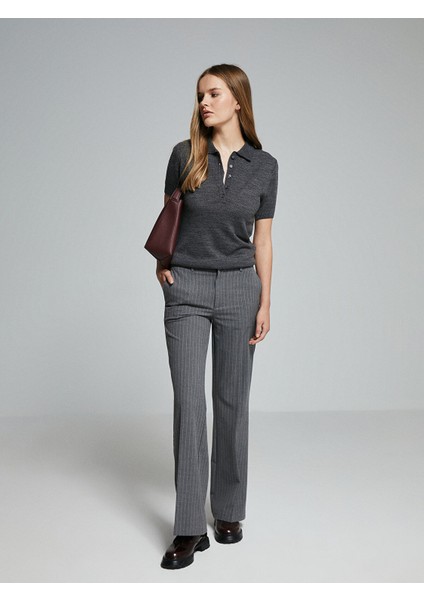 Yeni Sezon Dar Fit Çizgili Kadın Pantolon fırsatları