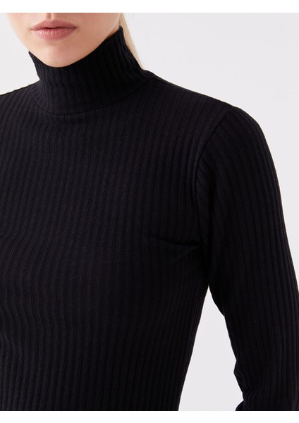 Yeni Sezon Balıkçı Yaka Düz Uzun Kollu Kadın Tişört fırsatları