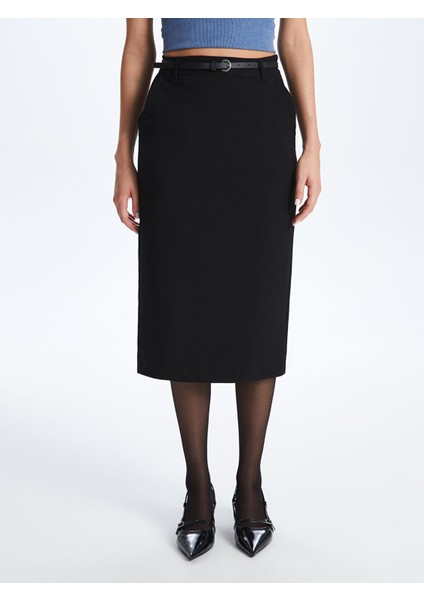 Yeni Sezon Beli Kemerli Standart Fit Kadın Etek modelleri
