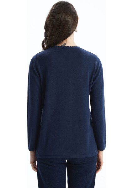 Yeni Sezon Bisiklet Yaka Desenli Kadın Triko Kazak fırsatları