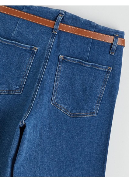 Yeni Sezon Beli Kemerli Wideleg Kadın Jean Pantolon fiyatları