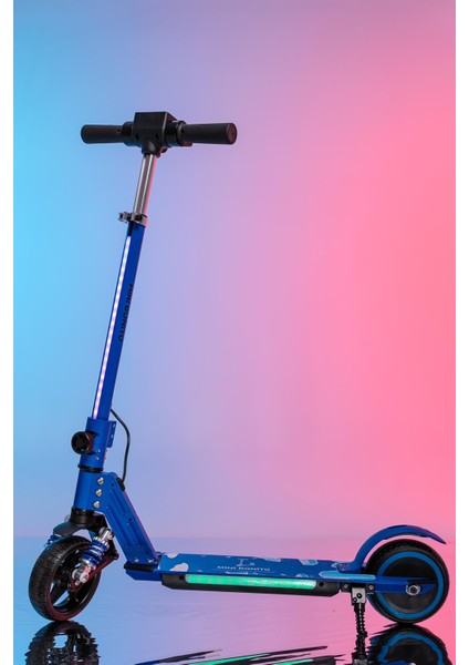 Mini Bonito Çocuk Katlanabilir, LED Işıklı, Amortisörlü Elektrikli Scooter – Ayarlanabilir Direksiyonlu!”(Dizlik ve Dirseklik Hediyedir)