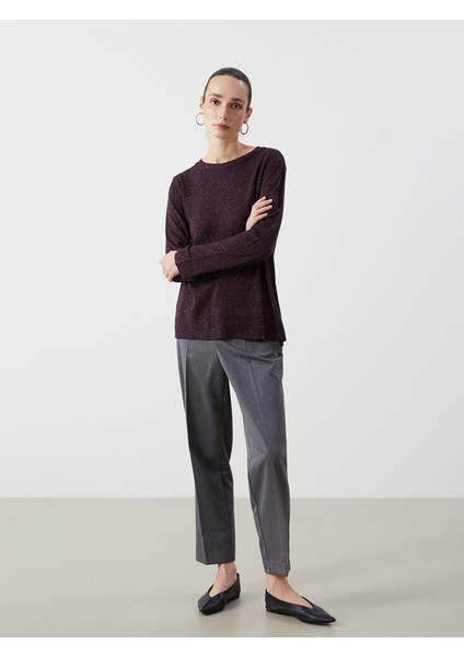 Yeni Sezon Bisiklet Yaka Parlak Görünümlü Kadın Triko Kazak fiyatları