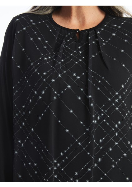 Yeni Sezon Bağlamalı Yaka Desenli Uzun Kollu Kadın Bluz modelleri