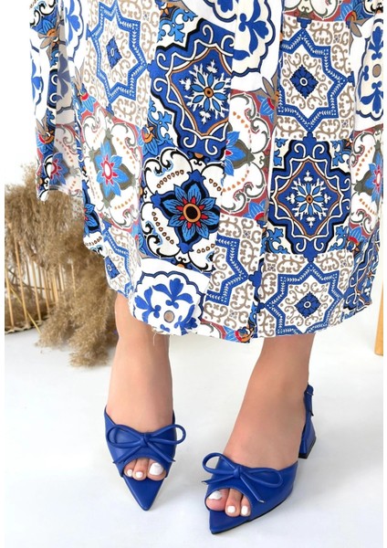 Yzlal Lotta Mavi Cilt Topuklu Ayakkabı (Numara: 36) fiyatları