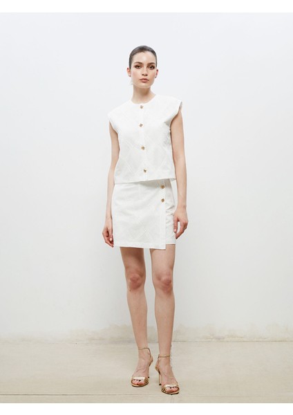 Yeni Sezon Bisiklet Yaka Ajurlu Brode Kadın Klasik Yelek fiyatları