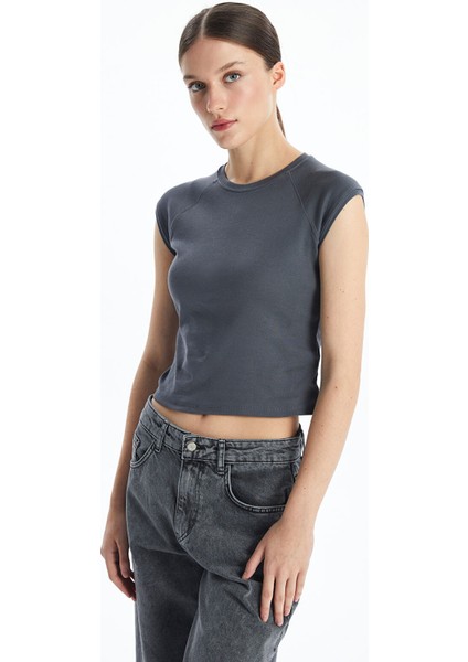 Yeni Sezon Bisiklet Yaka Kadın Tişört