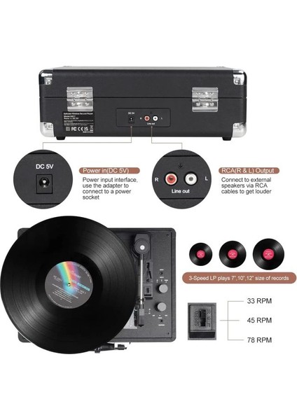 Dıgıtnow Vinil Plak Çalar Kablosuz Pikap modelleri