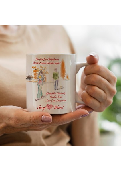Sevgililer Günü Kişiye Özel Isimli Kupa Bardak Model 74