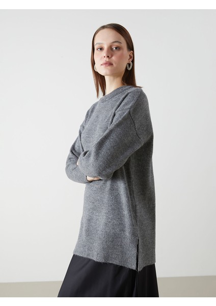 Yeni Sezon Bisiklet Yaka Oversize Kadın Triko Kazak