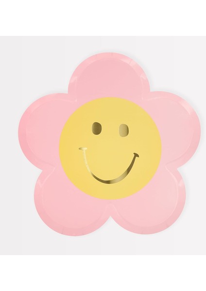 - Happy Face Plates - Mutlu Yüz Çiçek Tabaklar (X8)