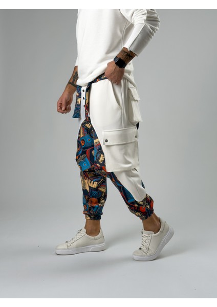 Erkek Garni Tasarım Müzik Desenli Spor Şalvar COC2564 modelleri