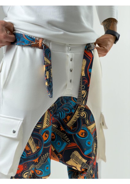 Erkek Garni Tasarım Müzik Desenli Spor Şalvar COC2564 indirimleri