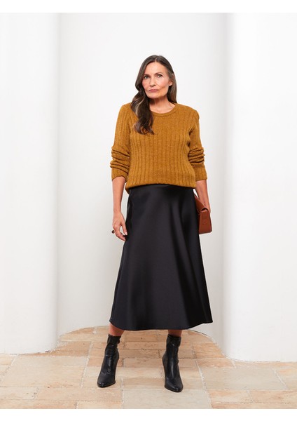 Yeni Sezon Bisiklet Yaka Kendinden Desenli Uzun Kollu Kadın Triko Kazak fiyatları