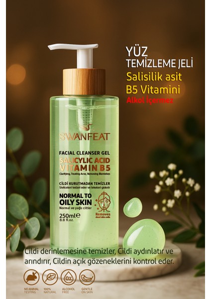 Yüz Temizleme Jeli B5 Vitaminli Alkol İçermeyen Yağlı Ve Normal Ciltler Için 250ml